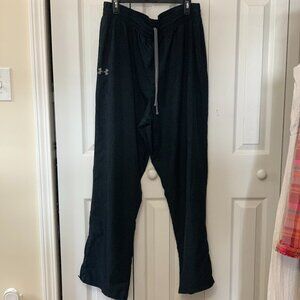 MEN'S BLACK UNDER ARMOUR TRACK PANTS SIZE 2 XL ANKLE ZIPPERS